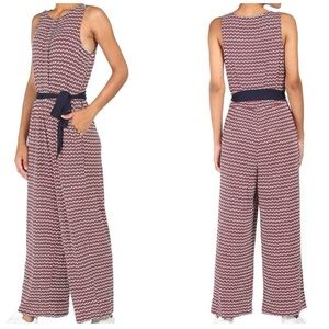 ✨Host pick✨Tommy Hilfiger Blue and Red Geometric Jumpsuit excellent condition